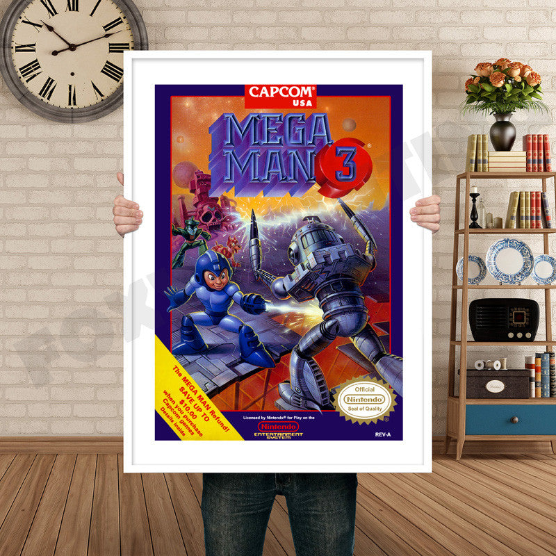 Mega Man 3 Retro GAME INSPIRED THEME Nintendo NES Gaming A4 A3 A2 Or A1 Poster Art 386