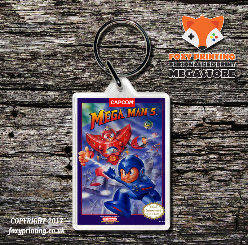Mega Man 4 Retro NES Game Cover Art Gaming Keyring