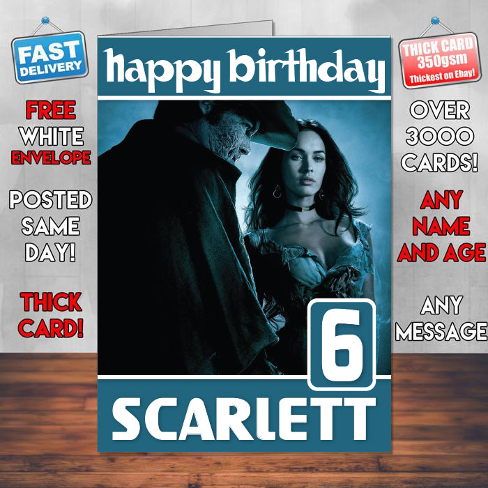 Megan Fox In Jonahhex Theme Style Personalised Kids Inspired Movie Birthday Card (SA)