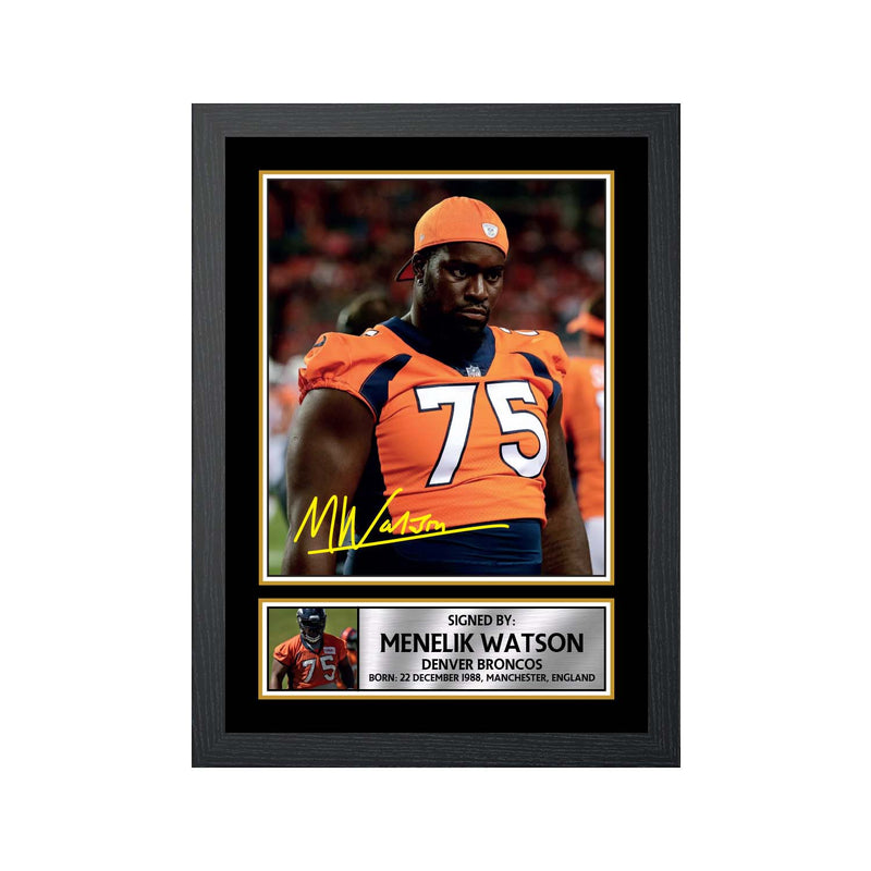 Menelik Watson Limited Edition Football Signed Print - American Footballer