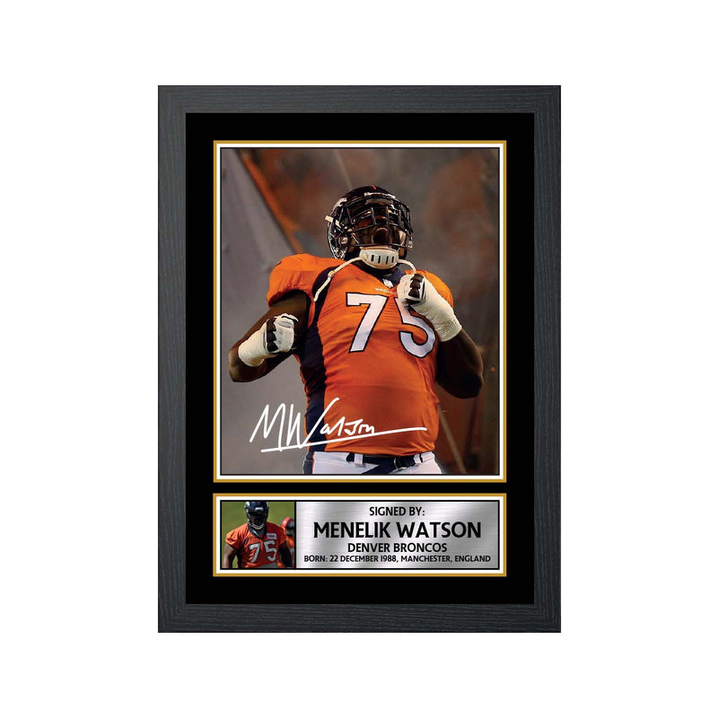 Menelik Watson 2 Limited Edition Football Signed Print - American Footballer