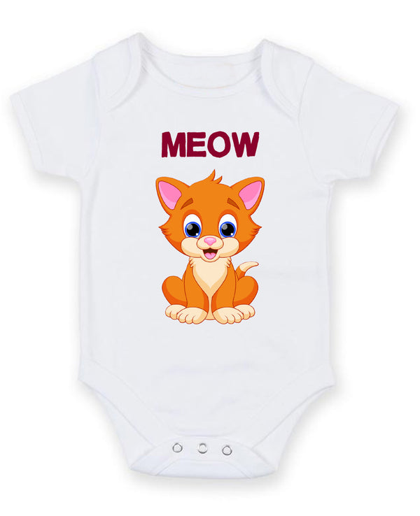 Meow Personalised Baby Boy Girl Unisex Short Sleeve Bodysuit
