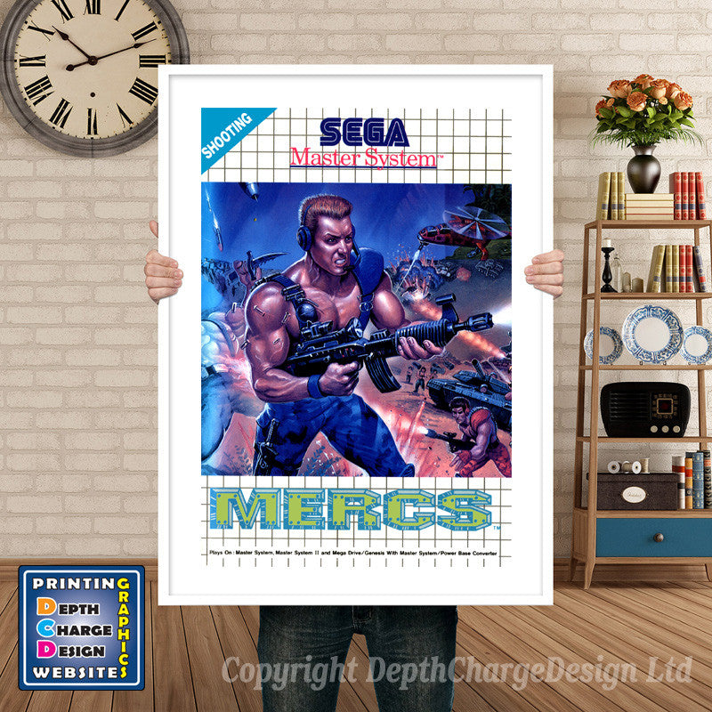 Mercs Au Inspired Retro Gaming Poster A4 A3 A2 Or A1