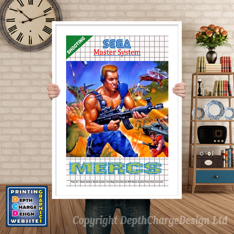 Mercs Inspired Retro Gaming Poster A4 A3 A2 Or A1