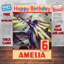 Personalised Mercy Artwork Overwatch Inspired Style Game Kids Inspired Birthday Card (SA)