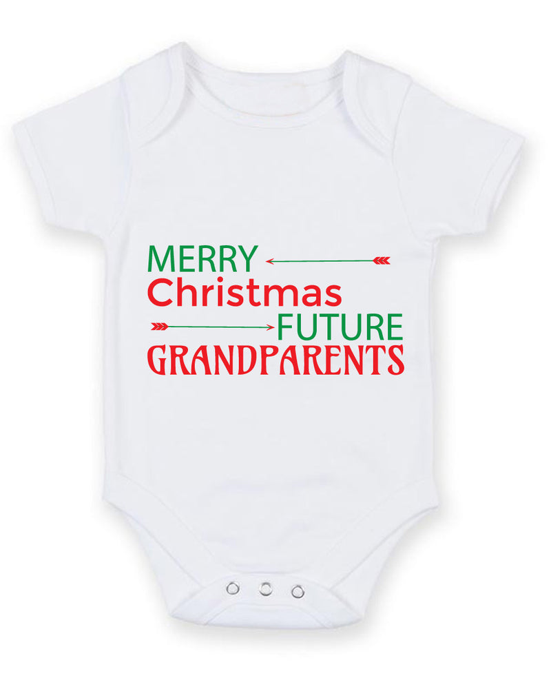 Merry Christmas Future Grandparents Baby Grow Bodysuit