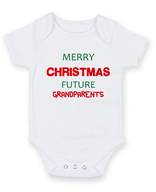 Merry Christmas Future Personalised Baby Boy Girl Unisex Short Sleeve Bodysuit