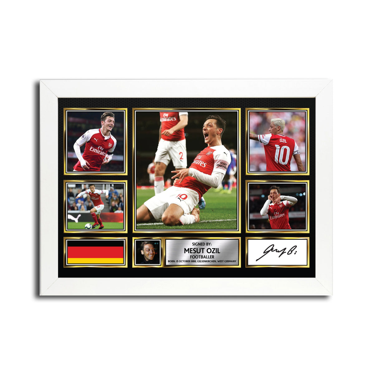 Mesut Ozil MC1645 – Black Frame Printed Signature Football Poster – Mesut Ozil MC1645