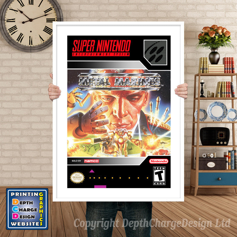 Metal Marines Super Nintendo GAME INSPIRED THEME Retro Gaming Poster A4 A3 A2 Or A1