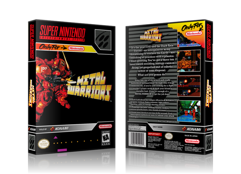 Metal Warriors Replacement SNES REPLACEMENT Game Case Or Cover
