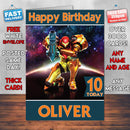 Metroidsamusreturns Theme Style Personalised Kids Inspired Movie Birthday Card (SA)