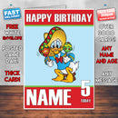 Mexican Donald Duck KE THEME INSPIRED Kids Adult Personalised Birthday Card