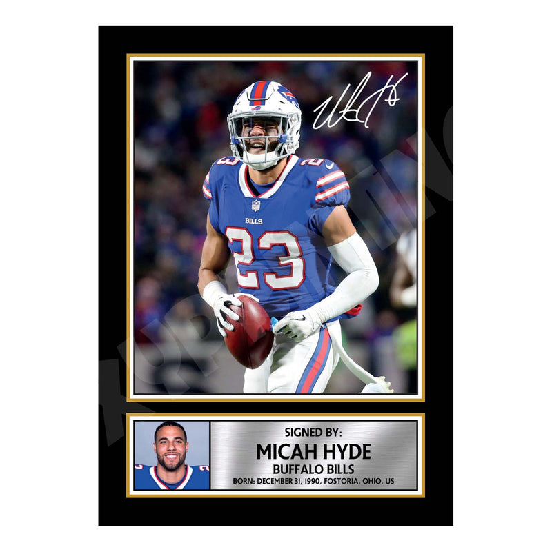 Micah Hyde 1 Limited Edition Football Signed Print - American Footballer