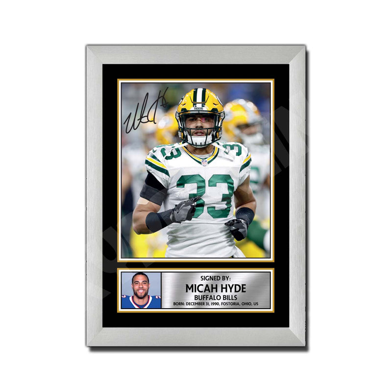 Micah Hyde 2 Limited Edition Football Signed Print - American Footballer