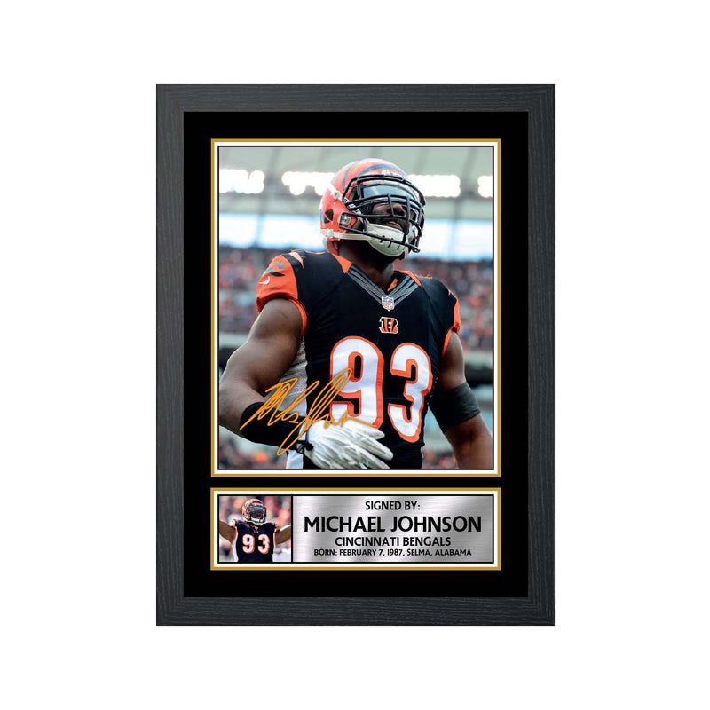 Michael Johnson Limited Edition Football Signed Print - American Footballer