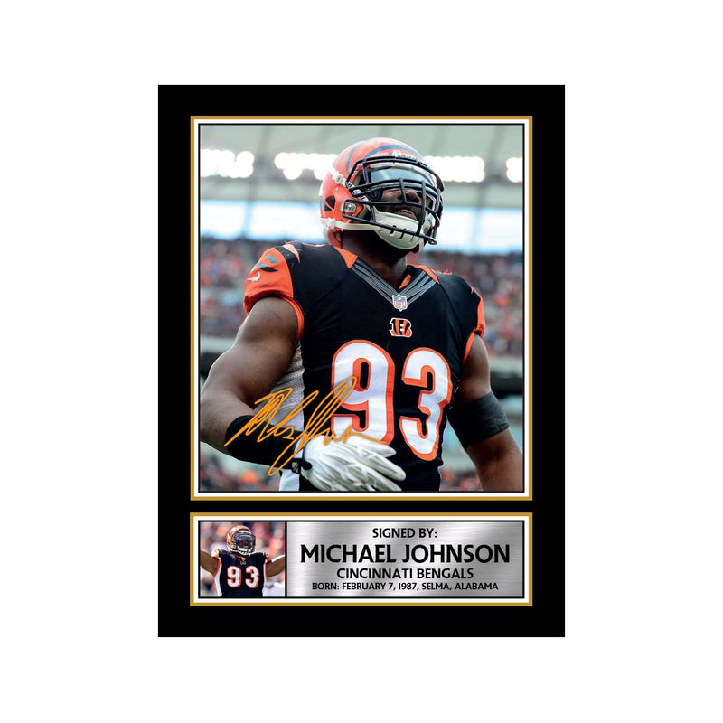 Michael Johnson Limited Edition Football Signed Print - American Footballer