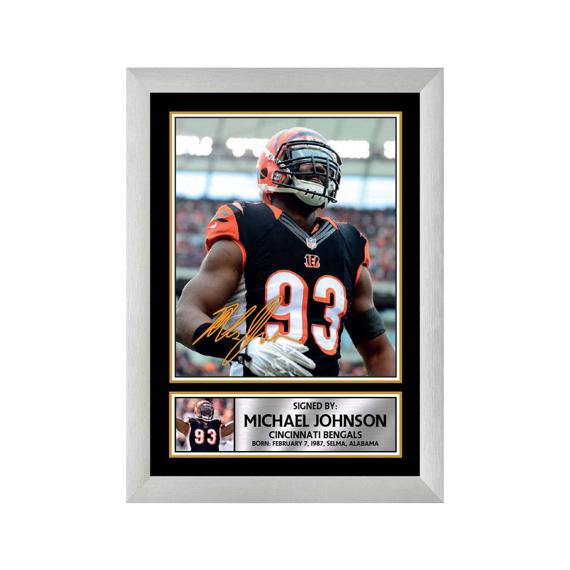 Michael Johnson Limited Edition Football Signed Print - American Footballer