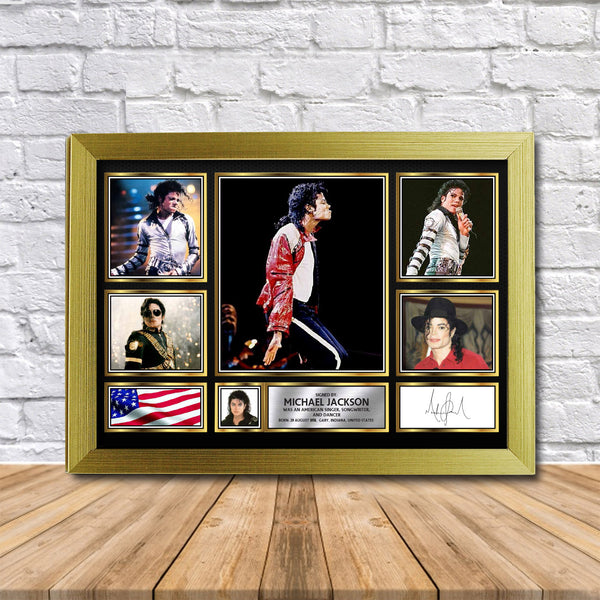 Michael Jackson Printed Signature Print – Reproduction Print