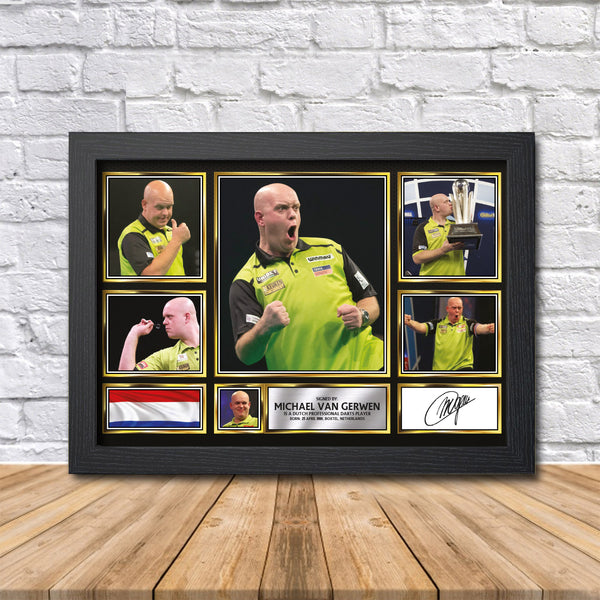 Michael Van Gerwen Printed Signature Print – Reproduction Print