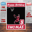 Michael Jordan Clean Theme Inspired Kids Inspired Adult Personalised Sports Birthday Card (SA)