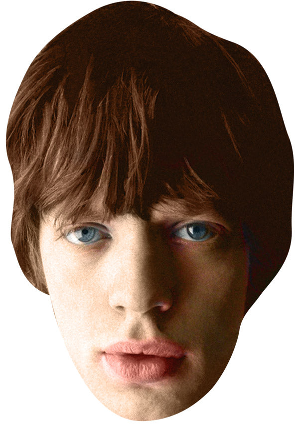 MICK JAGGER YOUNG JB - Music Star Fancy Dress Cardboard Celebrity Party Face Mask