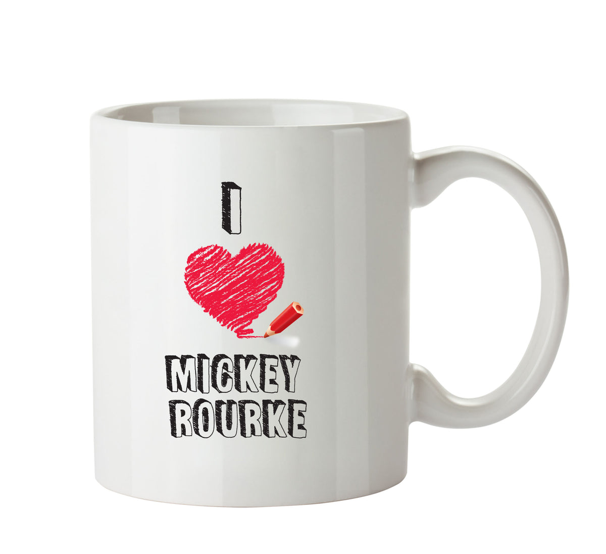 I Love Mickey Rourke Celebrity Mug Office Mug – printed mug product image 1