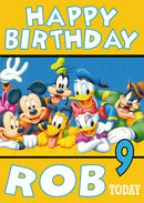Mickey Mouse Characters THEME INSPIRED Kids Adult Personalised Birthday Card