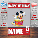 Micky Mouse 1 KE THEME INSPIRED Kids Adult Personalised Birthday Card