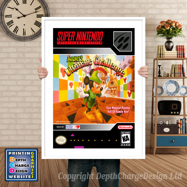 Micky's Ultimate Challenge Super Nintendo Game Inspired Theme Retro Gaming