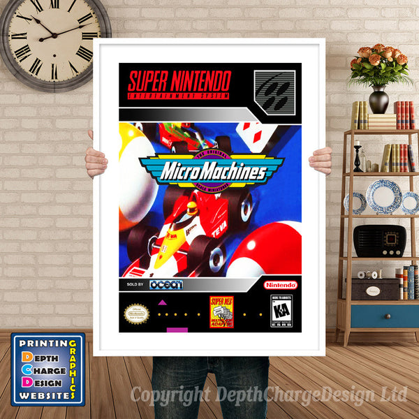 Micro Machines Super Nintendo Game Inspired Theme Retro Gaming Poster