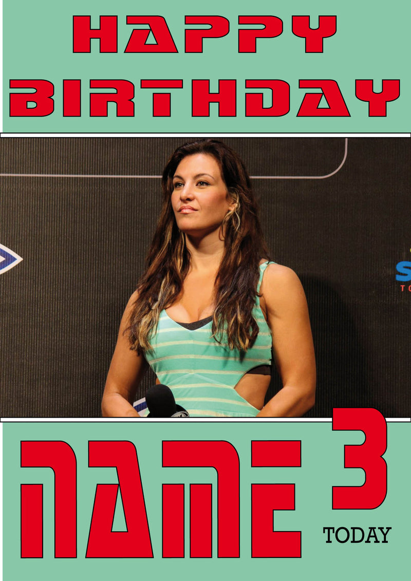 Miesha Tate UFC Fan THEME INSPIRED Kids Adult Birthday Card