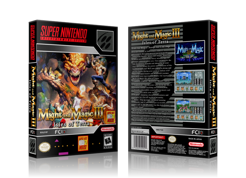 Might And Magic III Isles Of Terra Replacement SNES REPLACEMENT Game Case Or Cover
