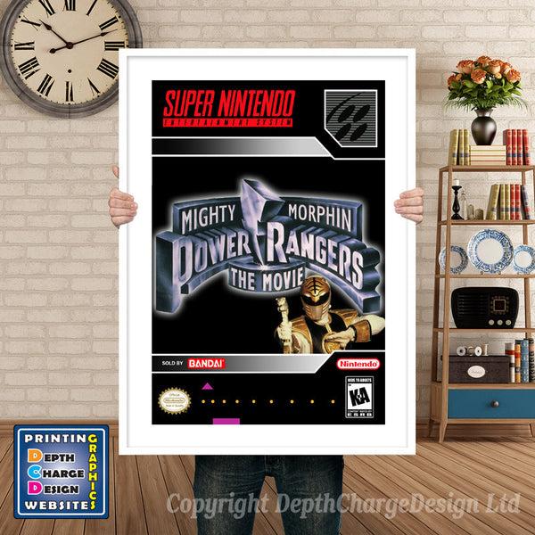 Mighty Morphin Power Rangers the Movie Super Nintendo Game Inspired Theme Retro