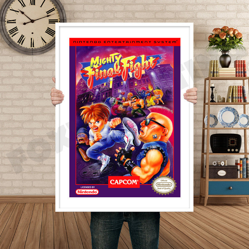 Mighty Final Fight Retro GAME INSPIRED THEME Nintendo NES Gaming A4 A3 A2 Or A1 Poster Art 399