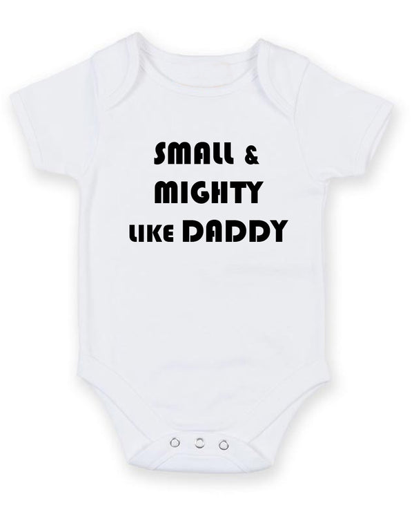 Mighty Like Daddy Personalised Baby Boy Girl Unisex Short Sleeve Bodysuit
