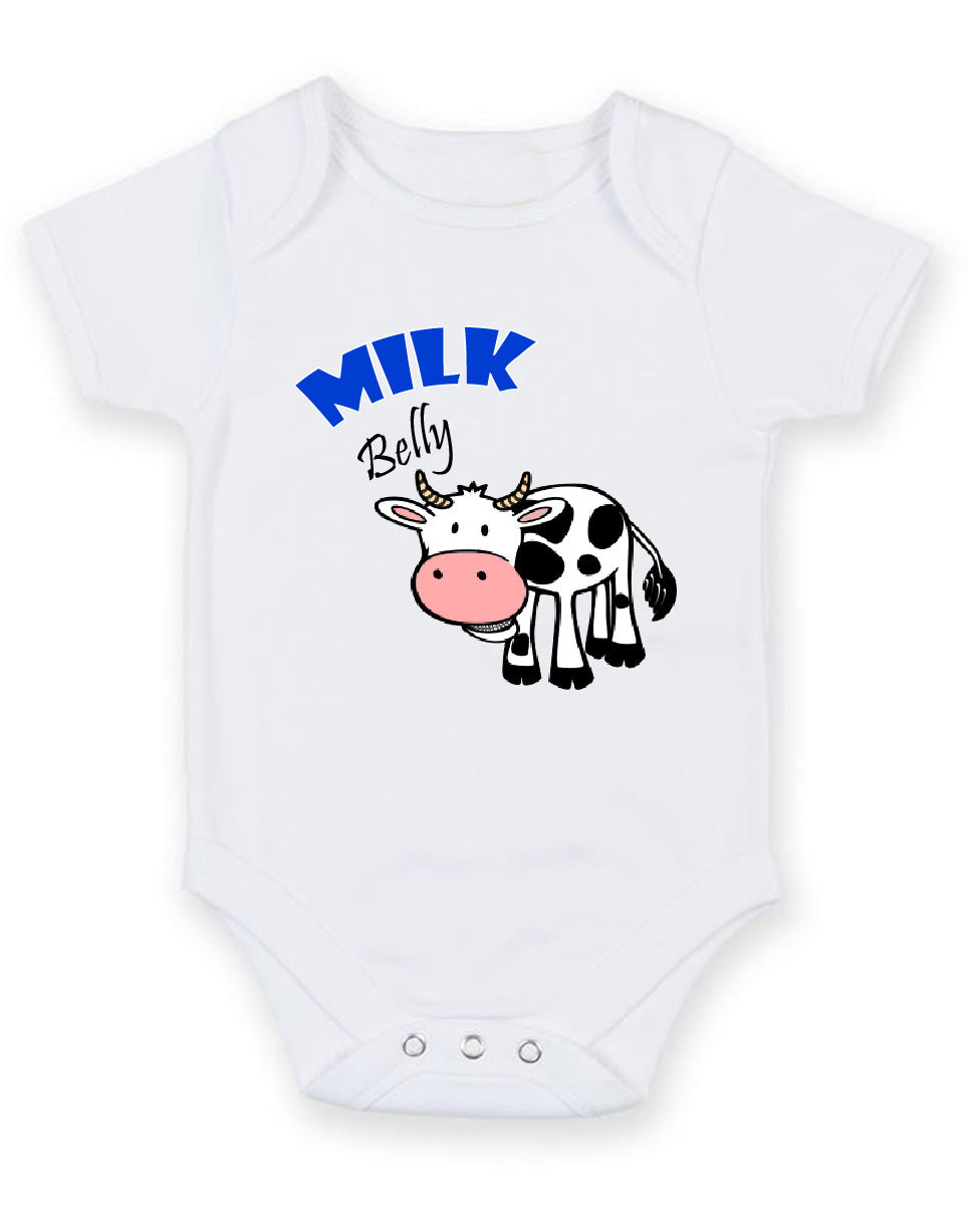 Milk Belly Personalised Baby Boy Girl Unisex Short Sleeve Bodysuit