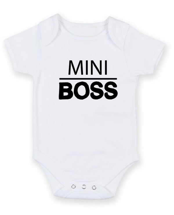 Mini Boss Personalised Baby Boy Girl Unisex Short Sleeve Bodysuit