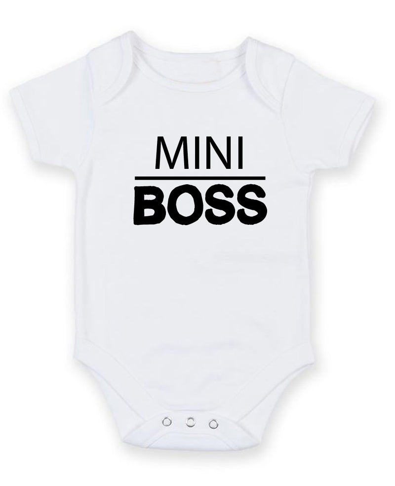 Mini Boss Personalised Baby Boy Girl Unisex Short Sleeve Bodysuit