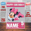 Mini Mouse 1 KE THEME INSPIRED Kids Adult Personalised Birthday Card