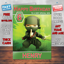 Personalised Mini Ninjas Hiro Inspired Style Game Kids Inspired Birthday Card (SA)
