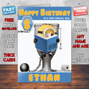 Minion In Despicable Me 3 2017 Theme Style Personalised Kids Inspired Movie Birthday Card (SA)