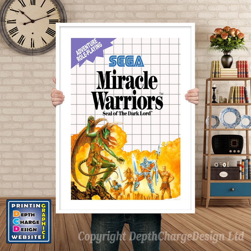 Miracle Warriors Inspired Retro Gaming Poster A4 A3 A2 Or A1