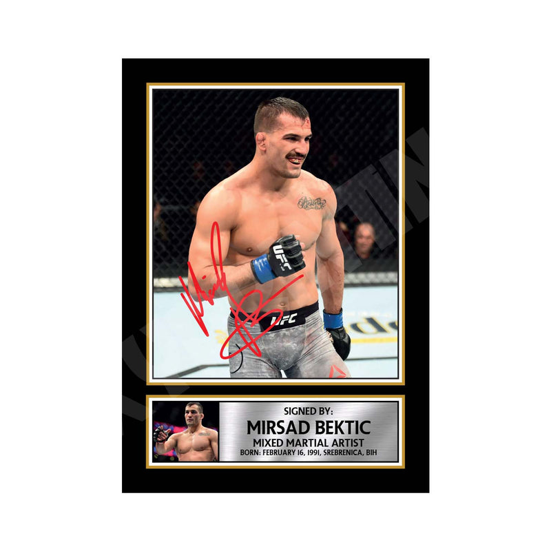 Mirsad Bektic Limited Edition MMA Wrestler Signed Print - MMA Wrestling