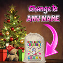 Personalised Unicorn Santa Sack XL - 108 Custom Name