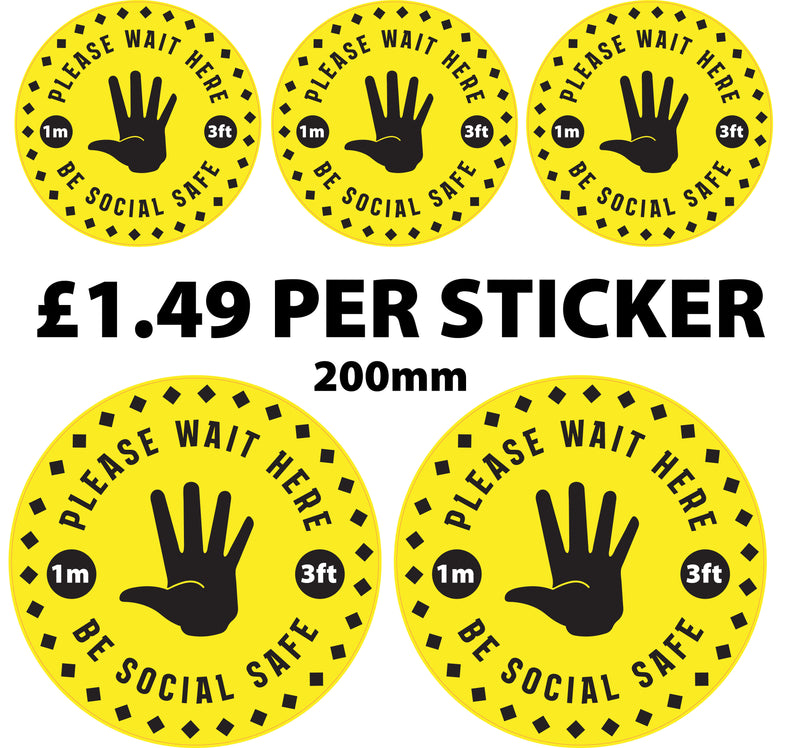 Mock-up Social Distancing Floor Stickers