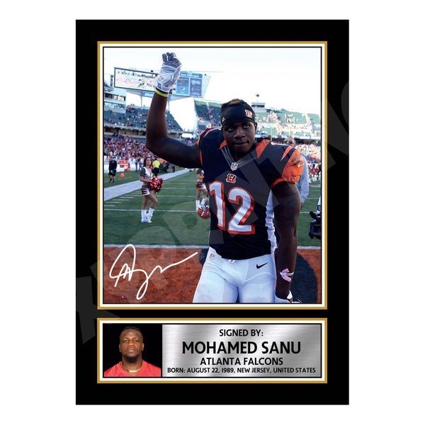 Mohamed Sanu 1 American Football Printed Signature Print