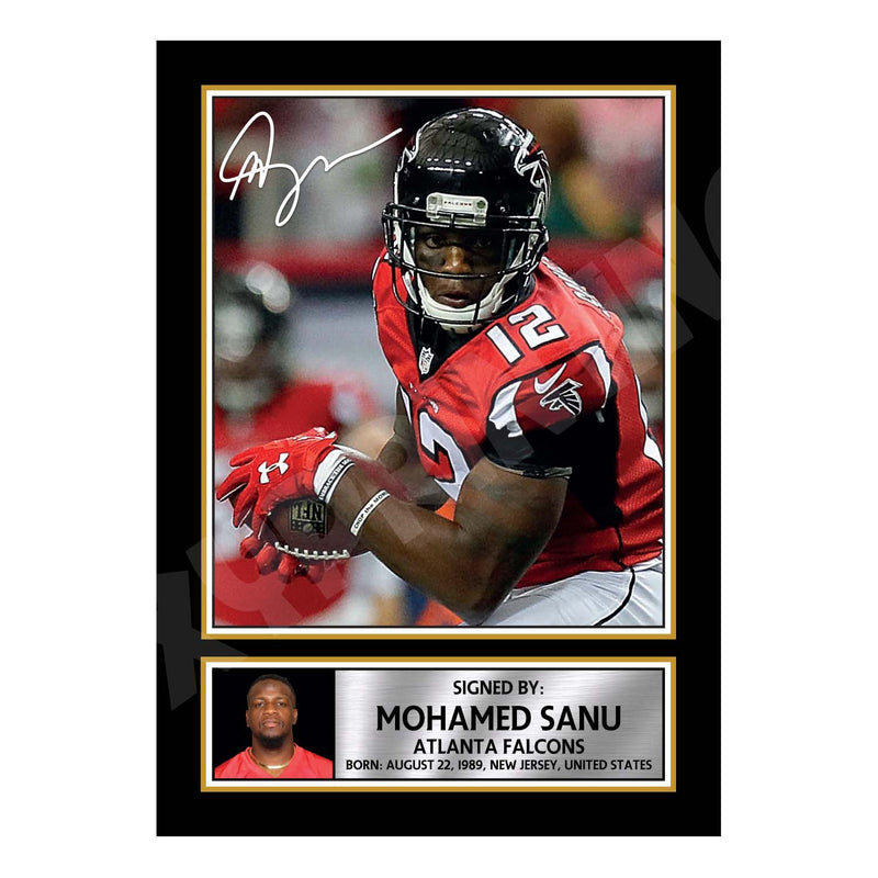 Mohamed Sanu 2 Limited Edition Football Signed Print - American Footballer