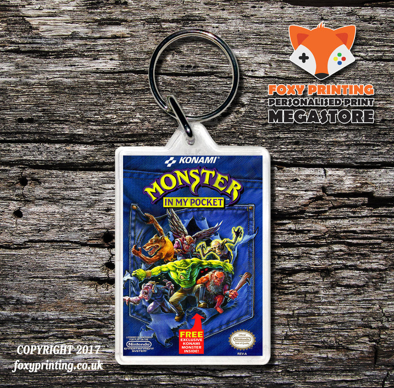 Monopoly Retro NES Game Cover Art Gaming Keyring