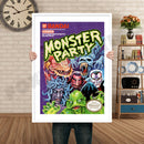 Monster Party Retro GAME INSPIRED THEME Nintendo NES Gaming A4 A3 A2 Or A1 Poster Art 407