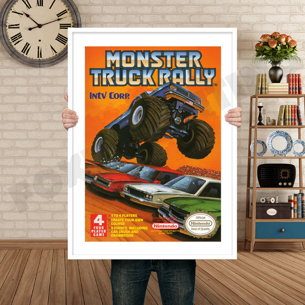 Monster Truck Rally Retro Game Inspired Theme Nintendo NES Gaming